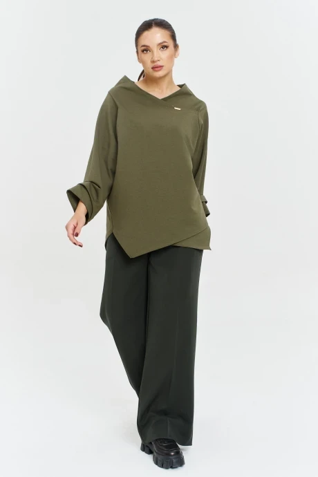 Брючный костюм Anastasia 1144 олива двойка #1