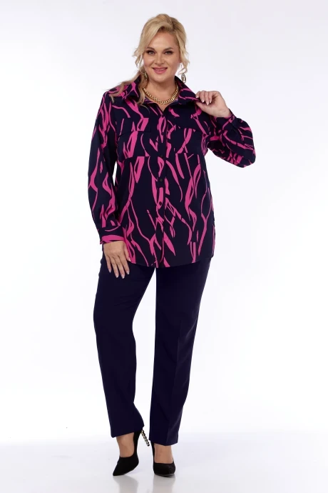 Брючный костюм Элль-стиль 2315/1 темно-синий принт #1