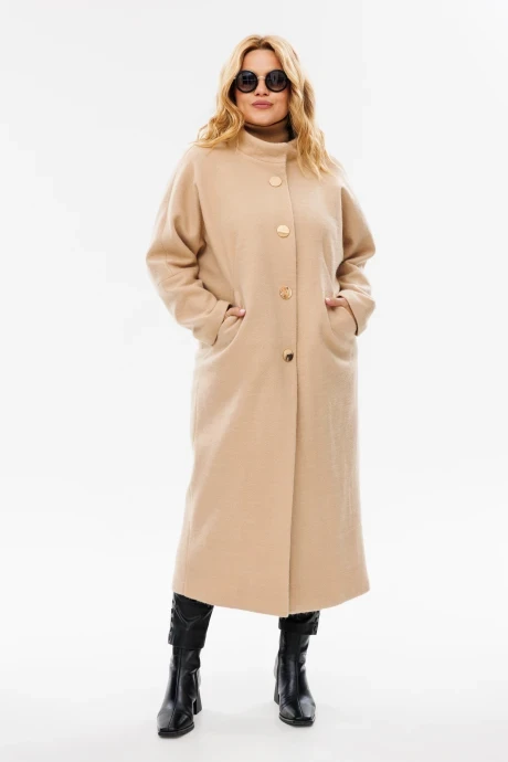 Женское прямое пальто Michel Chic 359/1 слоновая кость #1