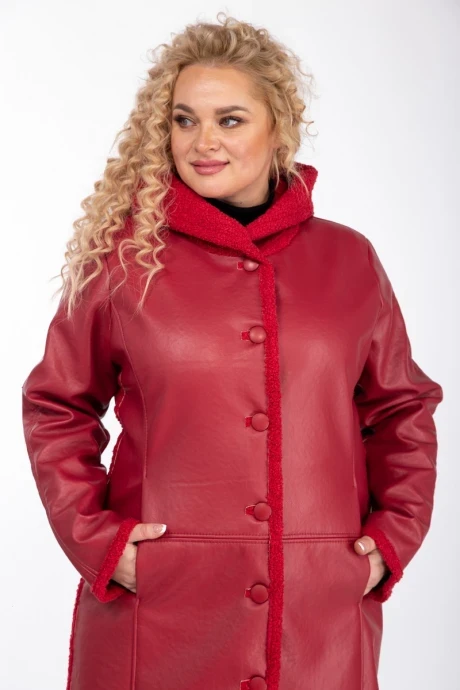 Длинная дубленка Celentano Lite 2078.2 алый #1