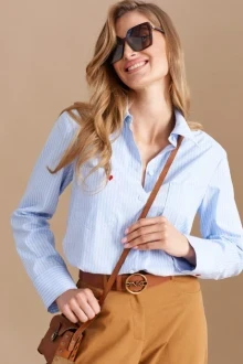 Блузка *Распродажа ELLETTO LIFE 3742 Бело-голубой