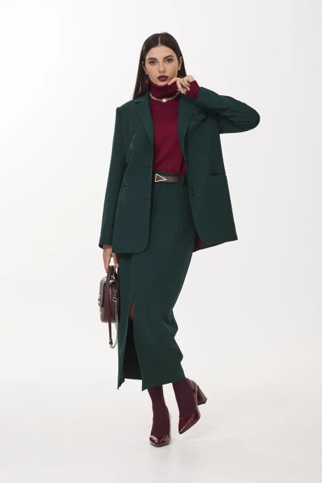 Юбочный костюм Твой Имидж 1977 бутылочная зелень #1