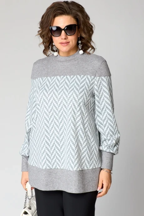 Блузка EVA GRANT 7069А серый принт #1