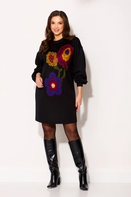 Платье GIZART 5347 синий бордо желтый #1