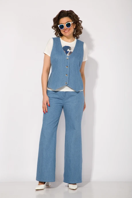 Брючный костюм Лилиана 1423 джинс двойка #1