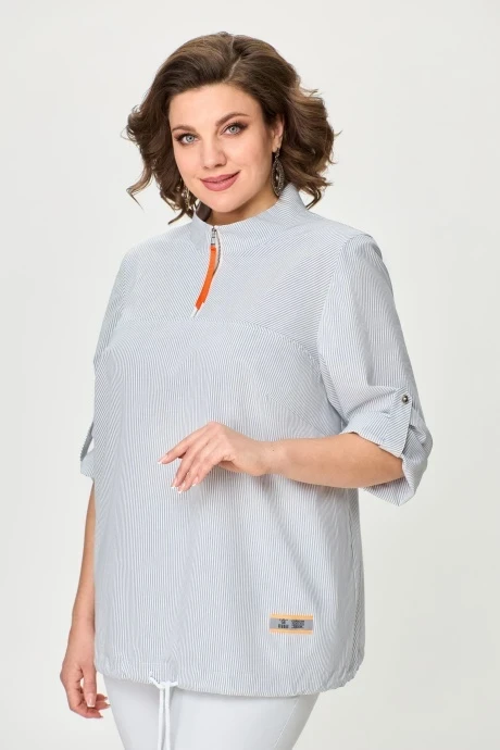 Блузка *Распродажа Дали 5656А серая полоска #1