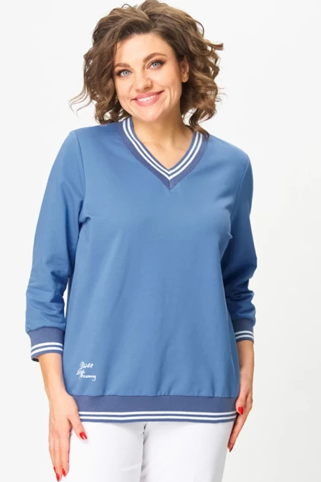 Блузка *Распродажа БелЭльСтиль 870 голубой #1