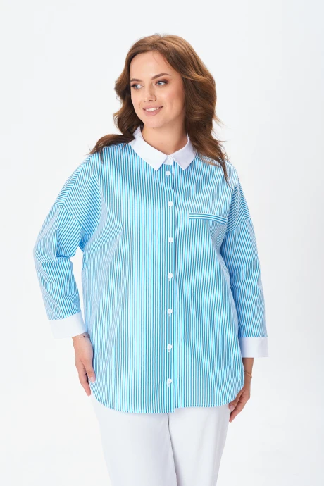 Рубашка MODEMA 752 голубая полоска #1