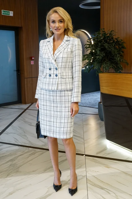 Юбочный костюм ALANI COLLECTION 2391 белая_клетка двойка #1