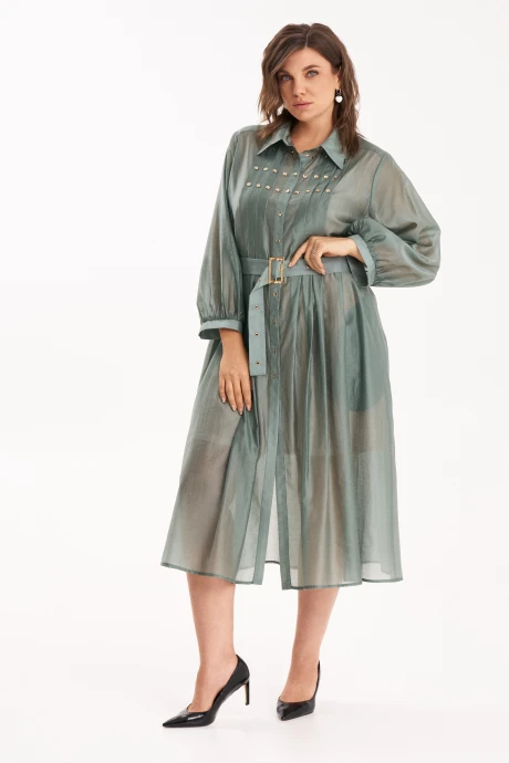 Платье KaVari plus size 1121.1 зеленый #1