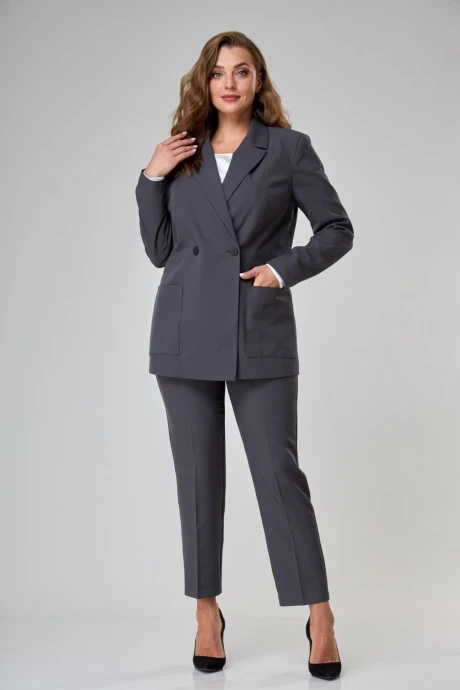 Брючный костюм *Распродажа Anastasia Mak 1141 графит двойка #1