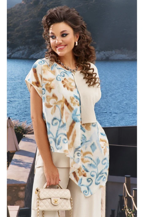 Брючный костюм Vittoria Queen 24793 песочный_мультиколор #1