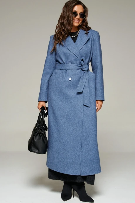 Пальто Beautiful&Free 7026 синий меланж #1