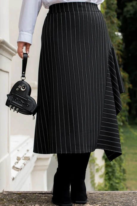 Юбка ADARIN A-09 черный_полоска #1