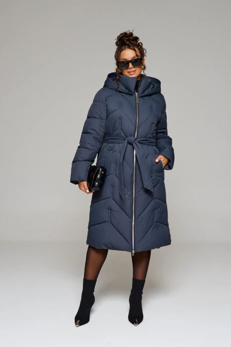Зимнее стеганое пальто *Распродажа Beautiful&Free 6248 глубокий синий #1