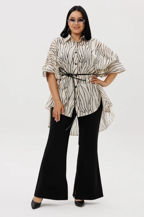 Брючный костюм Anastasia 1260.2 молочный/черный двойка #1