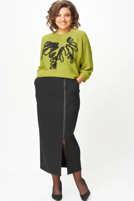 Юбочный костюм Michel Chic 1407 салатовый, черный двойка #1