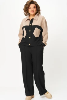Брючный костюм Карина Делюкс 1398 черно-бежевый