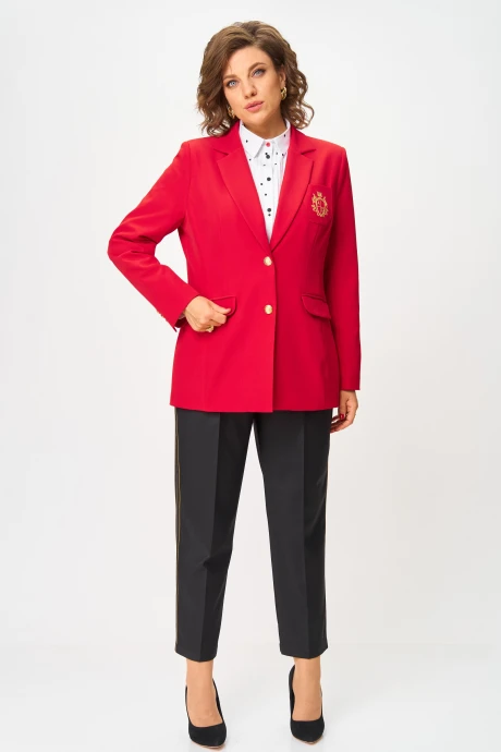 Брючный костюм ANDINA CITY 9087-25 красный, чёрный двойка #1