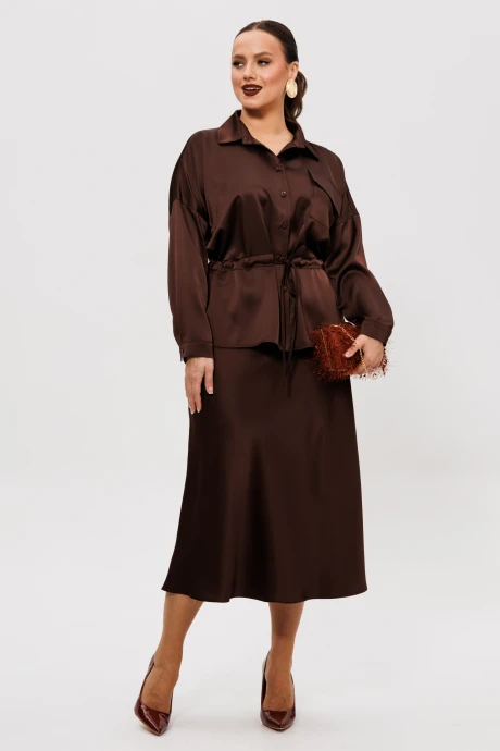 Юбочный костюм Мублиз 252 коричневый #1