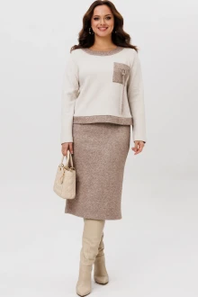 Юбочный костюм Галеан-стиль 993 коричневый двойка