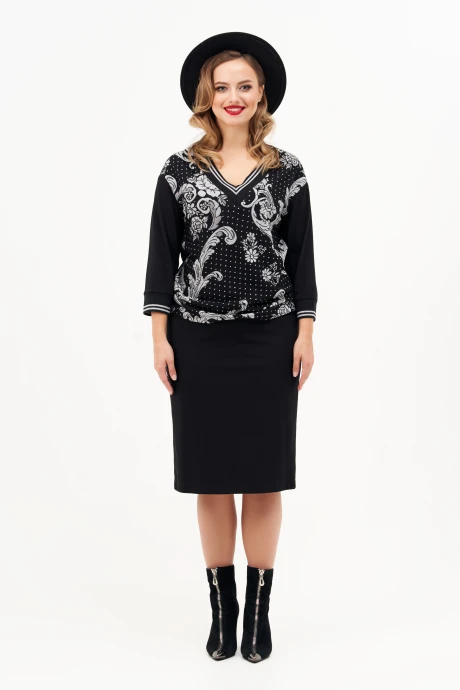 Юбочный костюм Condra 10251 черный-белый двойка #1