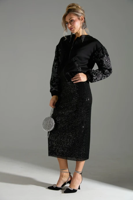 Юбочный костюм LM К 168042 черное двойка #1