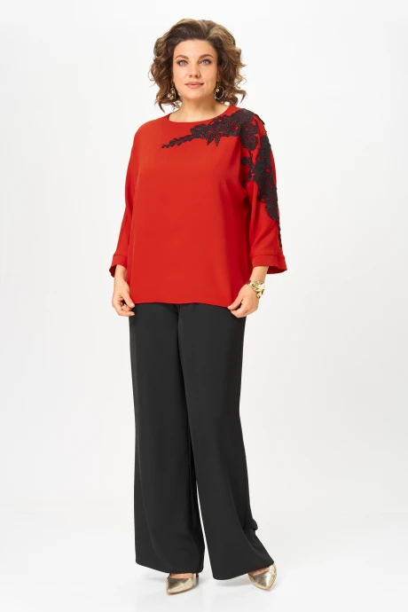 Брючный костюм Rumoda 2278 красный_черный дл.р.. двойка #1