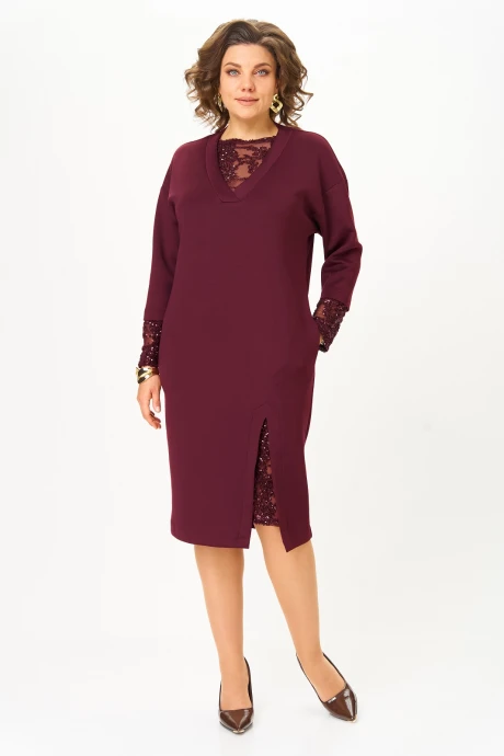 Платье Кокетка и К 1337-1 бордовый #1