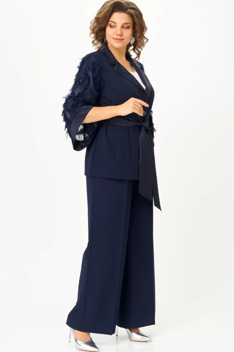 Брючный костюм Anastasia Mak 1307 синий двойка #1