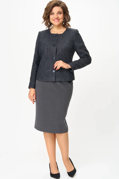 Юбочный костюм Anastasia Mak 1302 серый двойка #1
