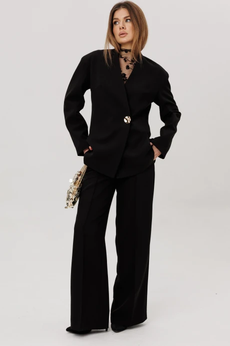 Брючный костюм AmberaStyle 3022 черный тройка #1