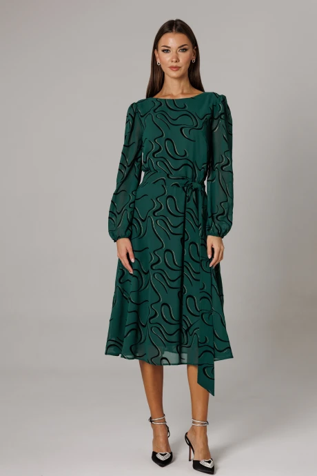 Платье Ларс Стиль 1159 зеленый, черный #1