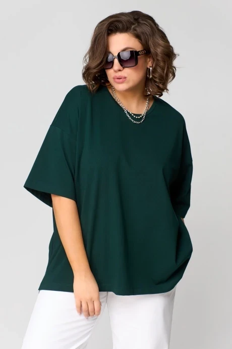 Хлопковая футболка оверсайз *Распродажа Bliss 179 нефть OneSize (54-66) #1