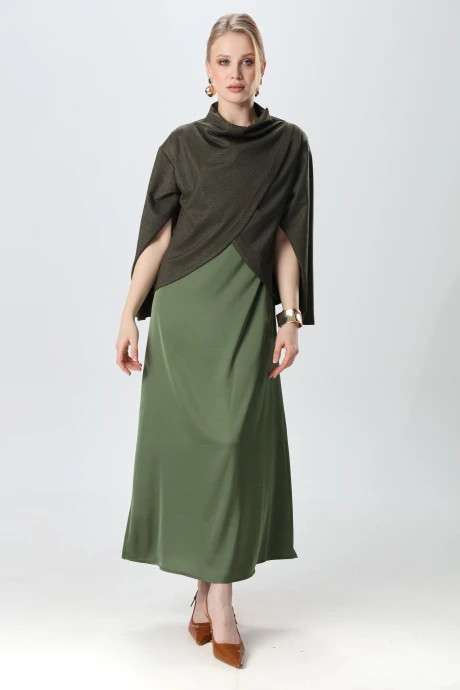 Костюм с платьем NikVa н1015-3 зелень двойка #1