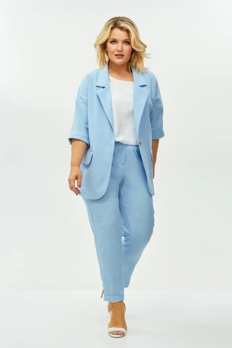 Брючный костюм *Распродажа Ладис Лайн 1573 голубой #1