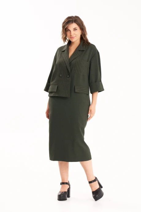 Платье *Распродажа KaVari plus size 1124 изумруд #1