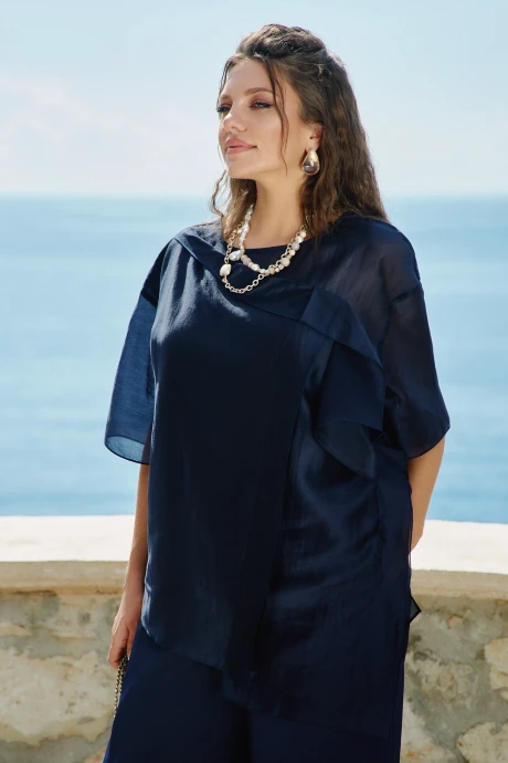 Блузка Vittoria Queen 27183бл тёмно-синий #1