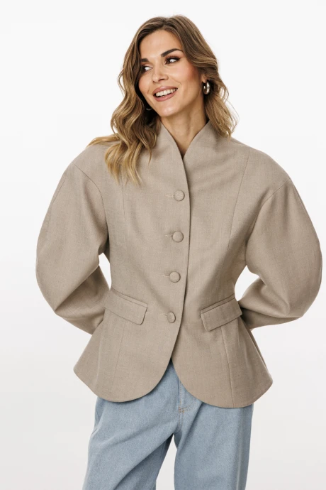 Жакет (пиджак) EOLA 3029 елочка бежевая #1