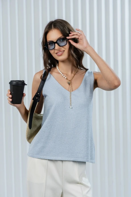 Топ Romgil РВ0385-ХМ2 бледно-голубой, серебро #1