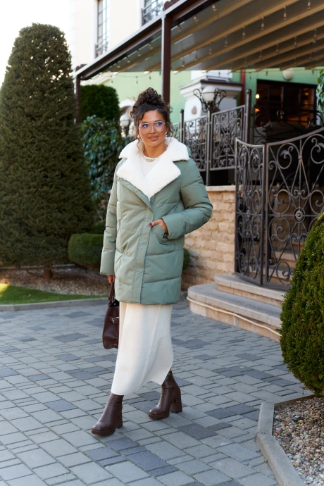 Стеганое пальто *Распродажа Beautiful&Free 8020 мятный #1