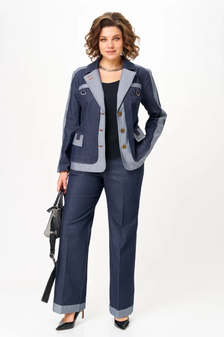 Брючный костюм *Распродажа AIRA style 24239 Синий двойка #1