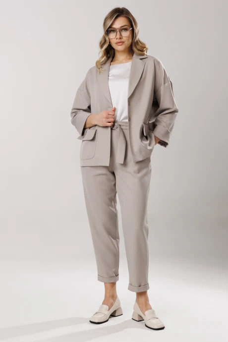 Брючный костюм Ларс Стиль 1201 оттенки серого двойка #1