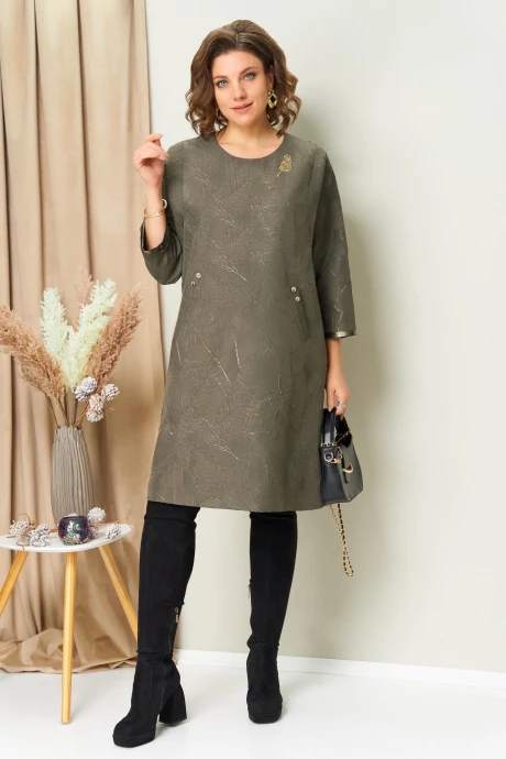 Платье VOLNA 1453 оливковый #1