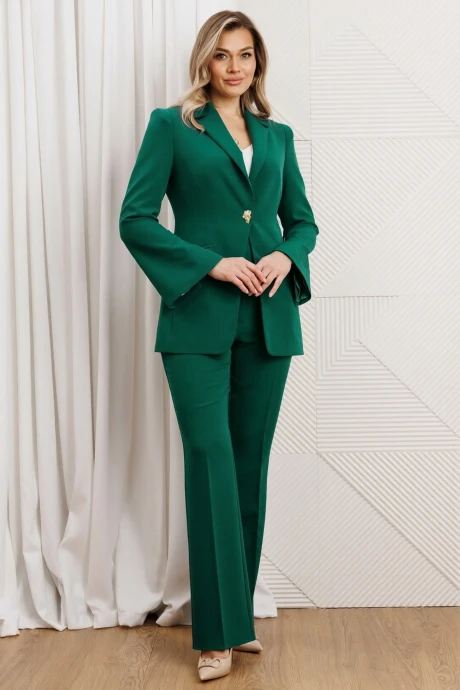 Брючный костюм Мода-Юрс 26-2960 темно-зеленый #1