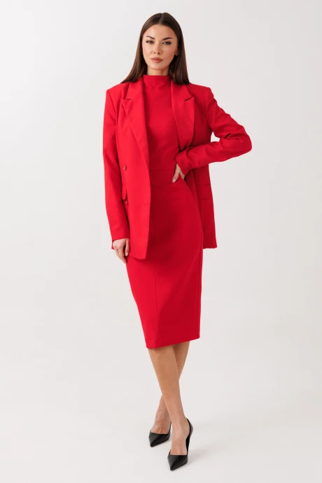 Костюм с платьем V&N Fashion 1109 красный двойка #1