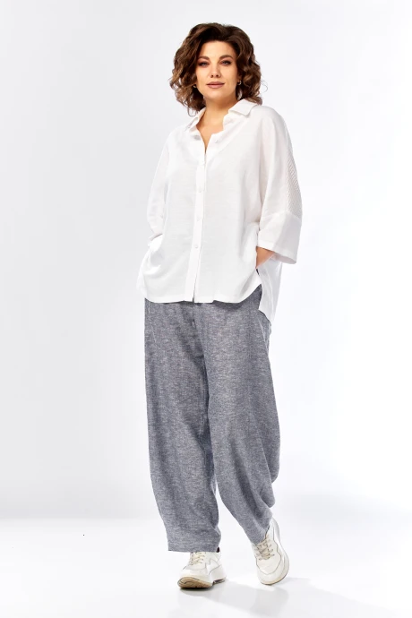 Брючный костюм Diamant 2157 джинс +белый #1