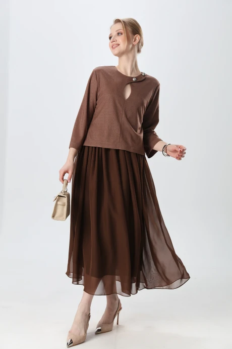 Платье *Распродажа NikVa н1009-2 капучино #1