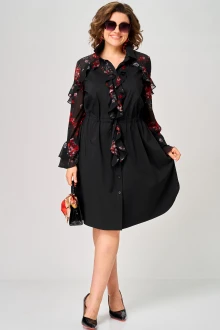 Платье EVA GRANT 7229 черный+принт