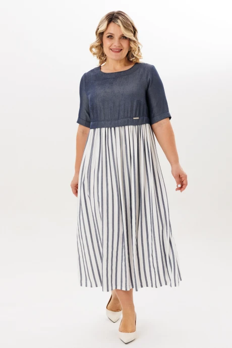 Платье Michel Chic 2197 деним, полоска #1
